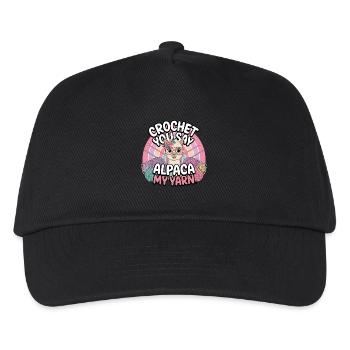 Häkeln Sagt Ihr? Alpakawolle Humor - Kinder Basecap - Schwarz - Vorne