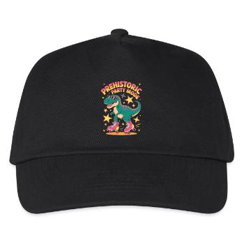Dino auf Rollschuhen im Urzeit-Party-Modus - Kinder Basecap - Schwarz - Vorne
