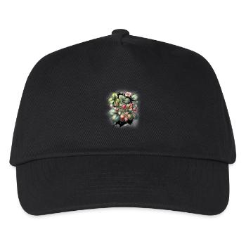 Erdbeeren Erdbeere Obst Sommer Frauen Teenie Kind - Kinder Basecap - Schwarz - Vorne