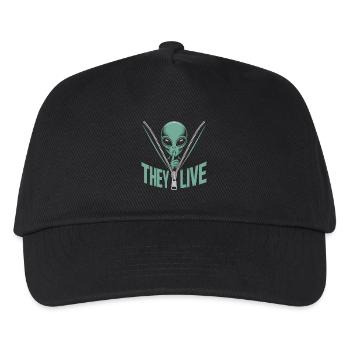 Alien in a zipper – they are alive - Kids’ Baseball Cap - black - Front