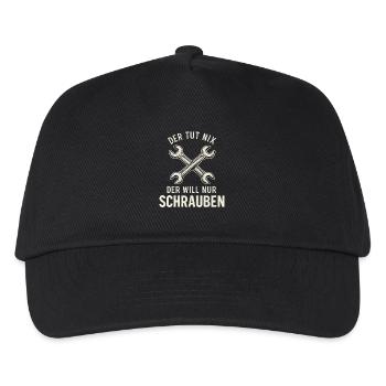 He doesn't do anything – he just wants to screw - Kids’ Baseball Cap - black - Front