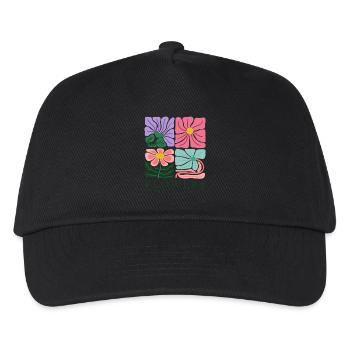 Flowers - Premium Florist - Flora - floral - Kinder Basecap - Schwarz - Vorne