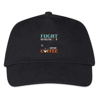 Flight Instructor Before Aviation Coffee Lover - Kinder Basecap - Schwarz - Vorne