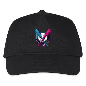 Baseball Leidenschaft Neon Stil - Kinder Basecap - Schwarz - Vorne