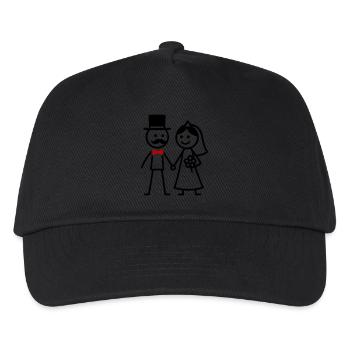 Hochzeitspaar Ehe Paar Hochzeit - Kinder Basecap - Schwarz - Vorne