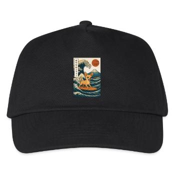 Chihuahua Surfing Japanese Wave Art - Kids’ Baseball Cap - black - Front
