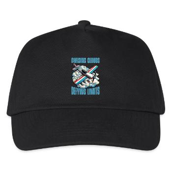 Pilote de voltige à la poursuite des nuages défiant le modèle pilote - Casquette de baseball Enfant - noir - Devant