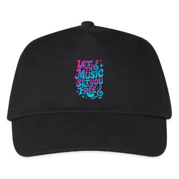 Lassen Sie sich von der Musik befreien, Retro Vibes - Kinder Basecap - Schwarz - Vorne