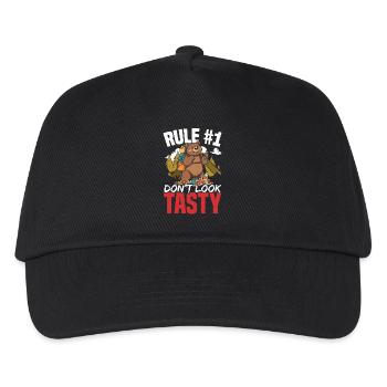 Camping Bear Attack Tip Funny Hiking Camper - Kids’ Baseball Cap - black - Front