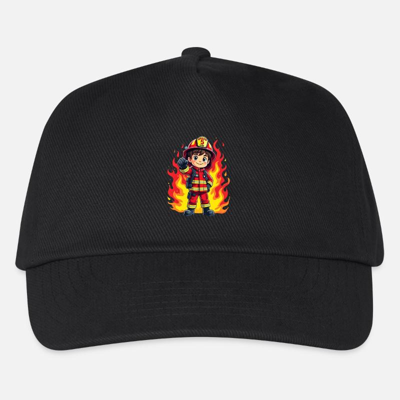 kleiner Feuerwehrmann - Kinder Basecap - Schwarz
