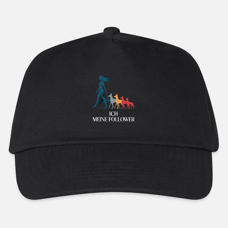 Ich & meine Follower – Hundehumor Design - Kinder Basecap - Schwarz