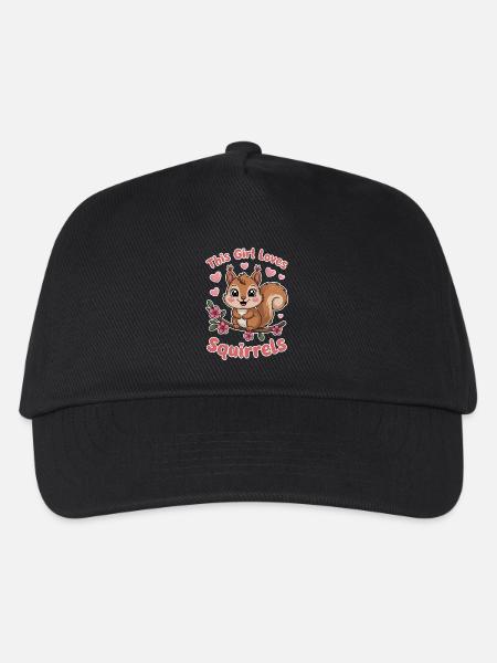 Squirrel Saying Funny Squirrel Gift - Kids’ Baseball Cap - black