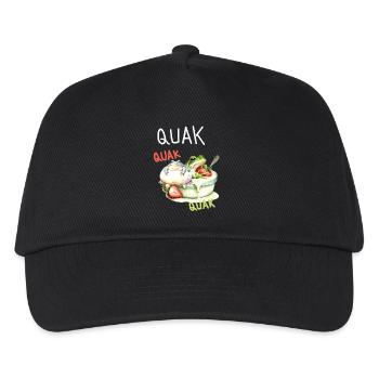 Frosch Frösche Quak Dessert Nachtisch Kinder - Kinder Basecap - Schwarz - Vorne