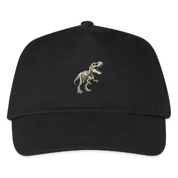 T-Rex Skelett – Dinosaurier Fossil Design - Kinder Basecap - Schwarz - Vorne