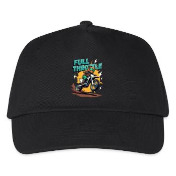 Full Throttle Bear Motocross Motorcycle - Kids’ Baseball Cap - black - Front