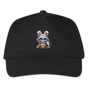 Raccoon Easter Easter Basket - Kids’ Baseball Cap - black - Front