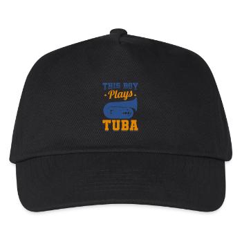 This boy plays the tuba - Kids’ Baseball Cap - black - Front