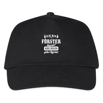 Ich bin Förster weil ich ein geiler Typ bin - Kinder Basecap - Schwarz - Vorne