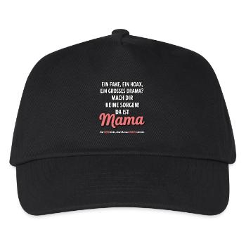 Da ist Mama – Heldin im Reimchaos - Kinder Basecap - Schwarz - Vorne