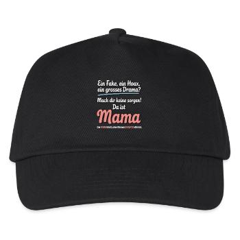 Da ist Mama – Heldin im Reimchaos - Kinder Basecap - Schwarz - Vorne