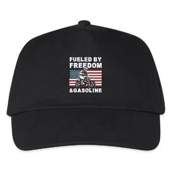 Dirt Bike American Flag Motocross Biker USA - Kids’ Baseball Cap - black - Front