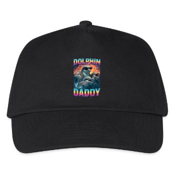 Delphin Papa - Kinder Basecap - Schwarz - Vorne