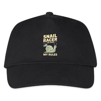 Snail Racing -enthusiast Slow And Steady Racer - Kinder Basecap - Schwarz - Vorne
