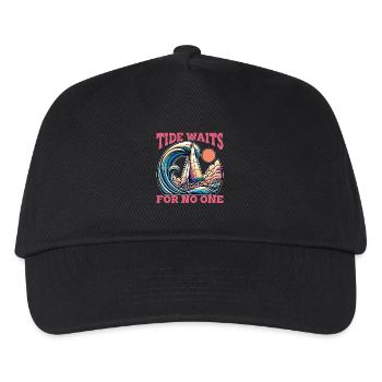 Sailing Tide Waits For No One Sailing Boat Lover - Kids’ Baseball Cap - black - Front