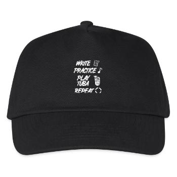 Writing Practice Playing the Tuba Repeat - Kids’ Baseball Cap - black - Front