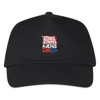 Amerikanischer Gläubiger Christ July 4th Jesus - Kinder Basecap - Schwarz - Vorne
