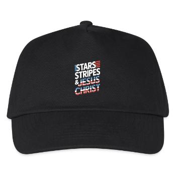 Amerikanischer Gläubiger Christ July 4th Jesus - Kinder Basecap - Schwarz - Vorne
