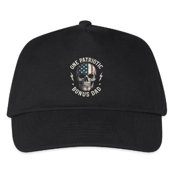 Bonus Dad mit Flaggen-Schädel - Kinder Basecap - Schwarz - Vorne