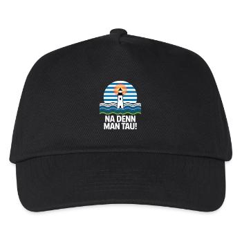 Na Denn Man Tau Leuchtturm Maritim Motiv - Kinder Basecap - Schwarz - Vorne