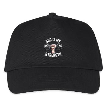 Gott ist meine Stärke! Gläubiger Christ Jesus - Kinder Basecap - Schwarz - Vorne