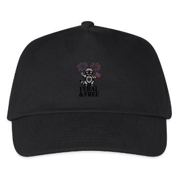 Feral & Free Raccoon Party Independence Day - Kids’ Baseball Cap - black - Front