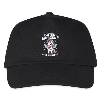 Good morning? Very thin ! Funny Unicorn - Kids’ Baseball Cap - black - Front