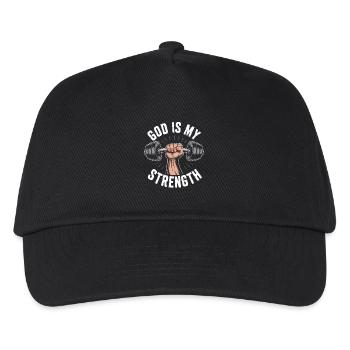 Gott ist meine Stärke! Gläubiger Christ Jesus - Kinder Basecap - Schwarz - Vorne