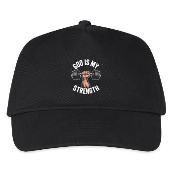 Gott ist meine Stärke! Gläubiger Christ Jesus - Kinder Basecap - Schwarz - Vorne
