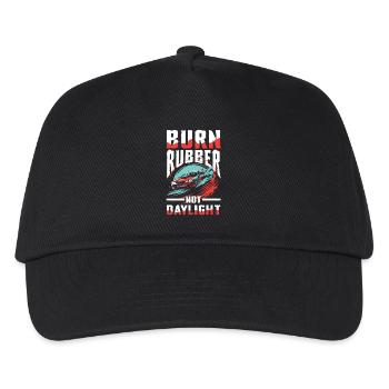 Burn Rubber Not Daylight Auto Fan Design - Kinder Basecap - Schwarz - Vorne