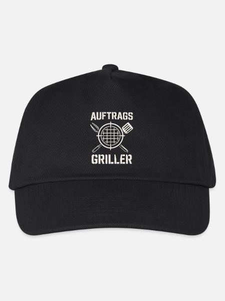 Auftrags Griller - lustiges Grill Shirt - Kinder Basecap - Schwarz