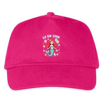J’ai déjà 4 sirène fille d’anniversaire - Casquette de baseball Enfant - fuchsia - Devant