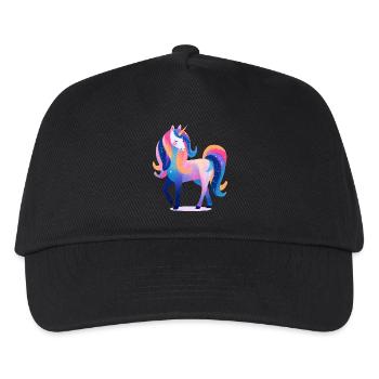 Glitzer Einhorn Lily - Kinder Basecap - Schwarz - Vorne