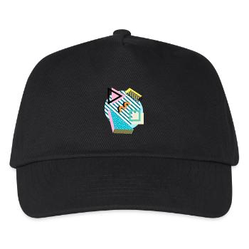 Memphis Mix – Retro Shapes & Farben - Kinder Basecap - Schwarz - Vorne