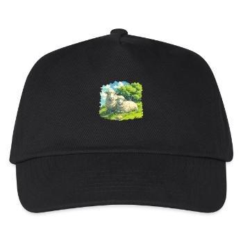 Schafe Schaf - Kinder Basecap - Schwarz - Vorne