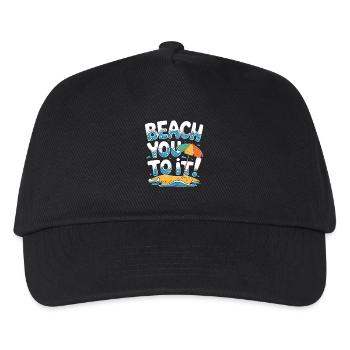 Beach You To It Sommer Spaß Urlaub Strand - Kinder Basecap - Schwarz - Vorne