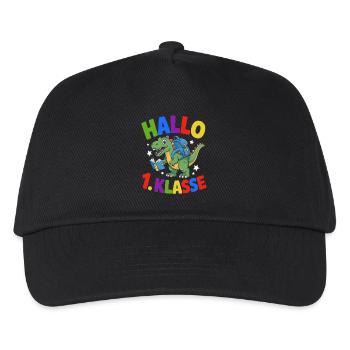 Hallo 1. Klasse - Einschulung - Kinder Basecap - Schwarz - Vorne