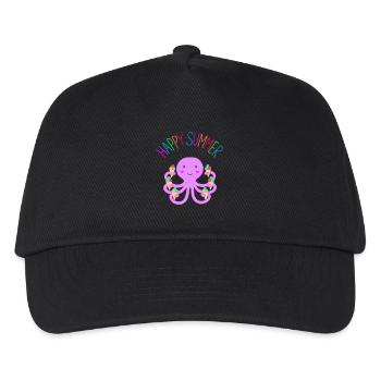 Happy Summer Octopus Cute Kids Summer Octopus Cream - Kids’ Baseball Cap - black - Front