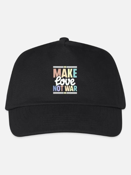 Make Love Not War - Kinder Basecap - Schwarz