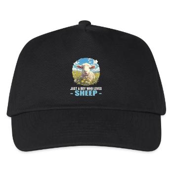 Schafe Schaf - Kinder Basecap - Schwarz - Vorne