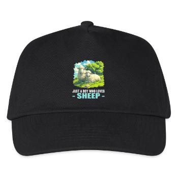 Schafe Schaf - Kinder Basecap - Schwarz - Vorne